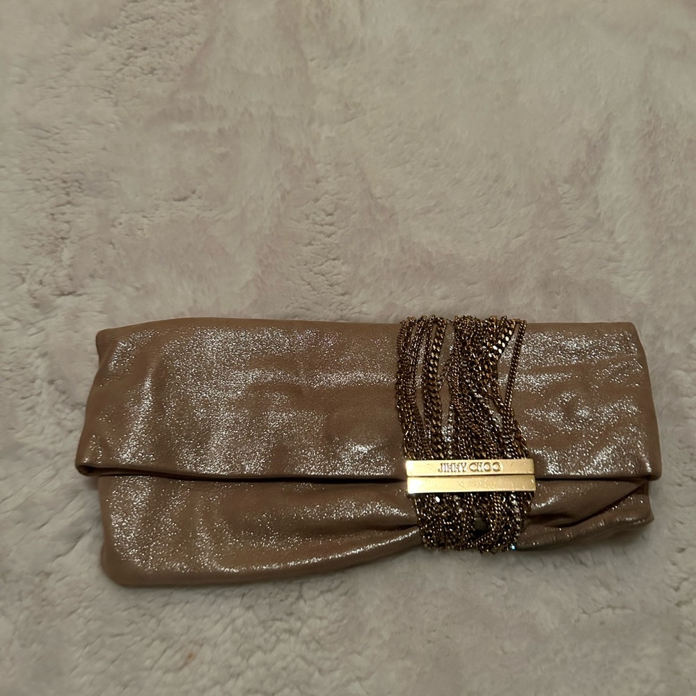 Jimmy Choo Gold Clutch Bag